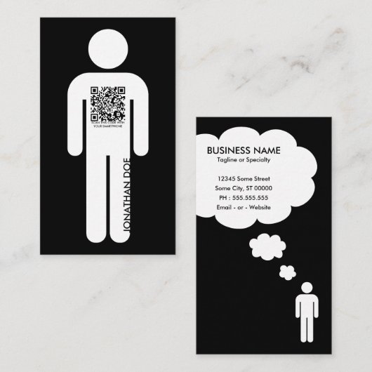 Carte De Visite figure de la clé de code qr (Devant / Derrière)