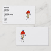 Carte De Visite Figure de stickman en parachute (Devant / Derrière)
