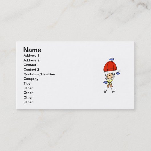 Carte De Visite Figure de stickman en parachute (Devant)