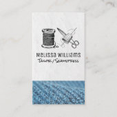 Carte De Visite Fil à coudre Thimble et ciseaux (Devant)