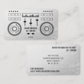 Carte De Visite Fil argent de luxe moderne noir dj musique tourne- (Devant / Derrière)