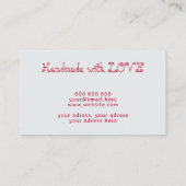 Carte De Visite Fil argent simple crochet crochet fait main avec a (Dos)