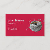 Carte De Visite Fil argent simple crochet crochet fait main avec a (Devant)