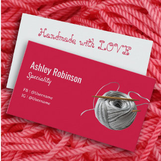 Carte De Visite Fil argent simple crochet crochet fait main avec a