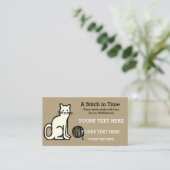 Carte De Visite Fil / Crochet / Knit Cat (Debout devant)
