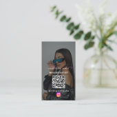 Carte De Visite Fil d'actualité de l'influenceuse Code QR des médi (Debout devant)