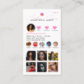 Carte De Visite Fil d'actualité de l'influenceuse Code QR des médi (Dos)