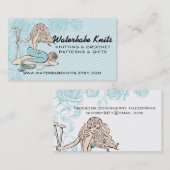 Carte De Visite Fil d'aiguilles de tricot de bébé de sirène de (Devant / Derrière)
