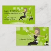 Carte De Visite Fil heureux d'aiguilles de tricot de fille de (Devant / Derrière)