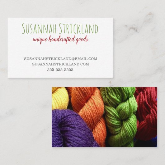 Carte De Visite Fil multicolore fait main (Devant / Derrière)