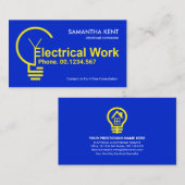 Carte De Visite Filament d'ampoule électrique jaune vif (Devant / Derrière)