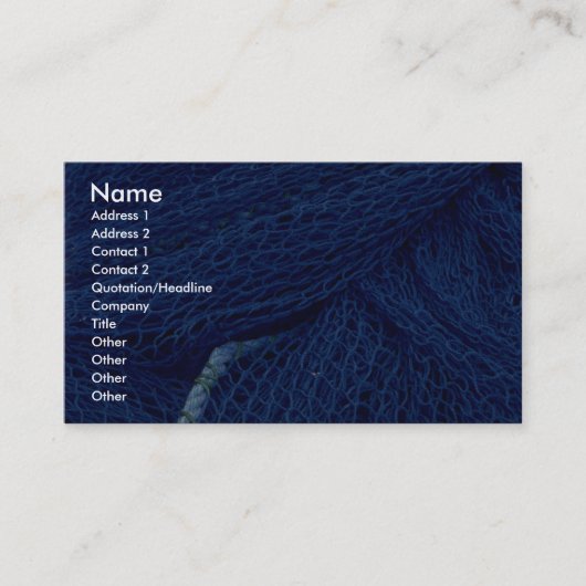 Carte De Visite Filet de pêche bleu (Devant)