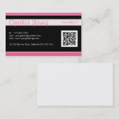 Carte De Visite Filet diagonal - rose (Devant / Derrière)