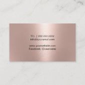 Carte De Visite Filet et aiguilles Seamstress Couture Rose or (Dos)