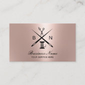 Carte De Visite Filet et aiguilles Seamstress Couture Rose or (Devant)