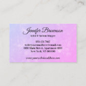 Carte De Visite Filets d'aiguille rose et élégant Couture de marmi (Dos)