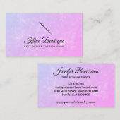 Carte De Visite Filets d'aiguille rose et élégant Couture de marmi (Devant / Derrière)