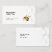 Carte De Visite Filigrane moderne d'abeille et d'abeille blanche (Devant / Derrière)