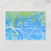 Carte De Visite Filigree en bleu et vert (Dos)