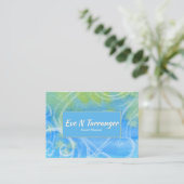 Carte De Visite Filigree en bleu et vert (Debout devant)
