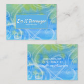 Carte De Visite Filigree en bleu et vert (Devant / Derrière)