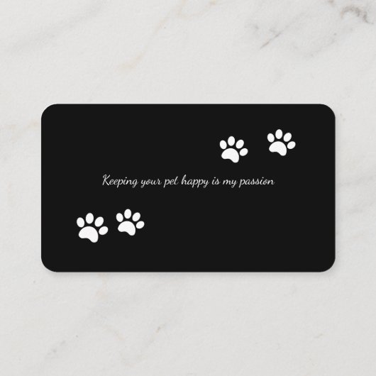 Carte De Visite Fille à pied chien bleu, chien marche (Dos)