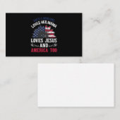 Carte De Visite Fille Aime Sa Mama Aime Jésus Et Amérique Sunflo (Devant / Derrière)