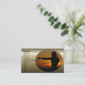 Carte De Visite Fille au coucher du soleil de Karate (Debout devant)