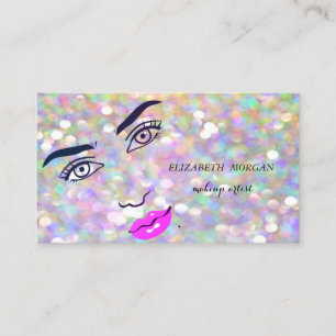 Carte De Visite Fille au visage Bokeh Chic Moderne, Artiste de Maq