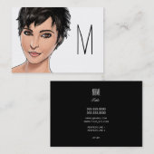 Carte De Visite Fille aux cheveux courts (Devant / Derrière)