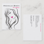 Carte De Visite Fille aux cheveux ondulés Icône de marquage de coi (Devant / Derrière)