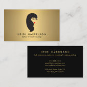 Carte De Visite Fille aux cils et lèvres rouges sur la beauté de F (Devant / Derrière)