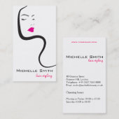 Carte De Visite Fille avec cheveux ondulés Coiffure icône de marqu (Devant / Derrière)