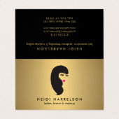 Carte De Visite Fille avec cils Faux Gold Aftercare (Extérieur déplié)