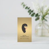 Carte De Visite Fille avec des cils sur Faux Gold Beauty II (Debout devant)