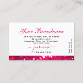 Carte De Visite Fille blanche flashy rose Parties scintillant scin (Dos)