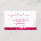 Carte De Visite Fille blanche flashy rose Parties scintillant scin (Dos)