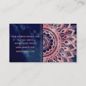 Carte De Visite Fille bleu rose Mandala Floral  (Dos)