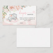 Carte De Visite Fille Blush Elephant Baby shower Déchets Raffle (Devant / Derrière)