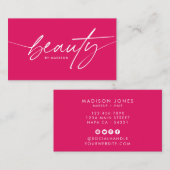 Carte De Visite Fille branchée Ruby Rouge maquillage beauté Script (Devant / Derrière)