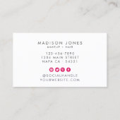 Carte De Visite Fille branchée Ruby Rouge maquillage beauté Script (Dos)