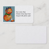 Carte De Visite Fille citrouille avec amis (Devant / Derrière)