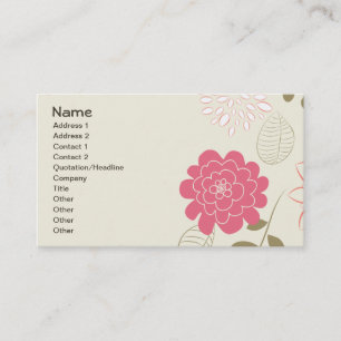Carte De Visite Fille Cool fine rétro mode florale