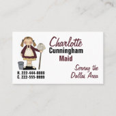 Carte De Visite Fille de campagne ménage maison domestique (Devant)