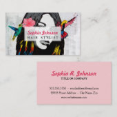 Carte De Visite Fille de graffiti d'art de rue avec des oiseaux (Devant / Derrière)