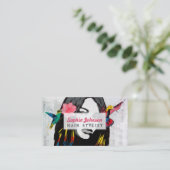 Carte De Visite Fille de graffiti d'art de rue avec des oiseaux (Debout devant)