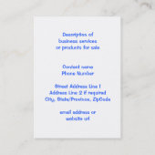 Carte De Visite Fille de mode dans des lunettes de soleil (Dos)