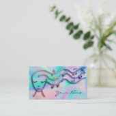 Carte De Visite fille de musique sur arrière - plan fausse iridesc (Debout devant)