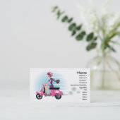 CARTE DE VISITE FILLE DE SCOOTER (Debout devant)
