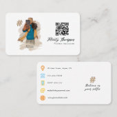 Carte De Visite Fille de selfie à la mode Code QR (Devant / Derrière)